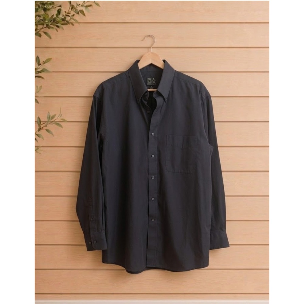 Jos. A. Bank Traveler's Collection Men Shirt Size M Navy Long Sleeve Button Down